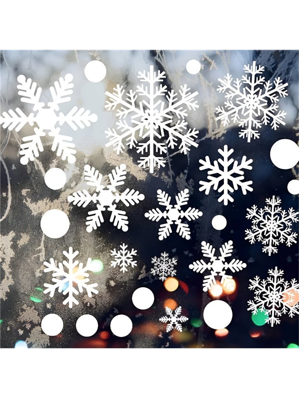 406pcs 8sheets Christmas Window Decals Snowflakes Christmas Decorations